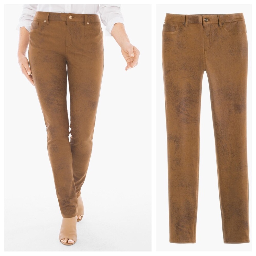 Chico’s Petite Faux Suede stretch Knit Pants 14P